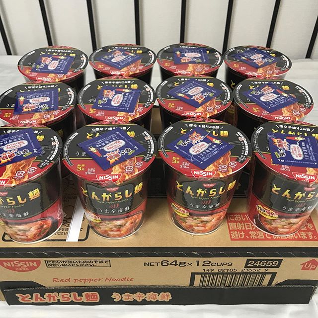 【タイムバンク】583円で購入できた「日清 とうがらし麺 🌶 うま辛海鮮 64g×12個」が到着しました!!