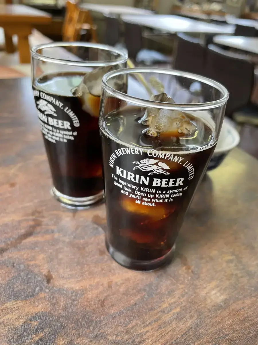 足尾の植佐寿司で食後にサービスされたアイスコーヒー