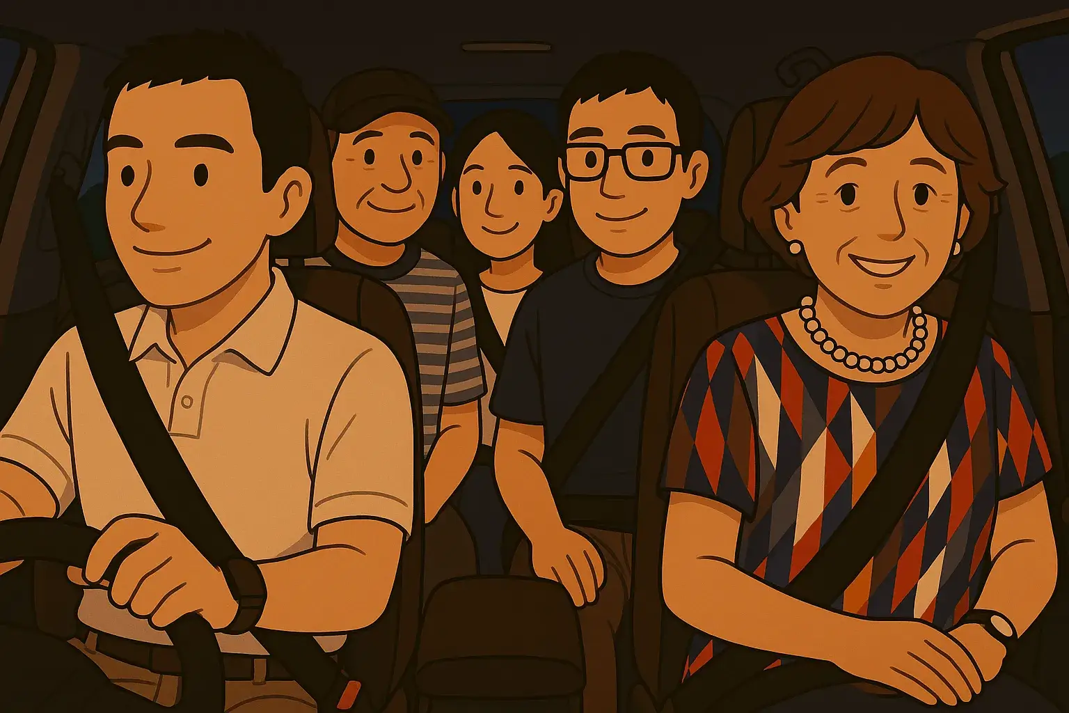 深夜のタイ、バンコクのスワンナプーム空港付近