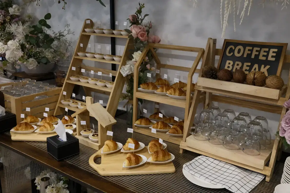 式場「Country Cottage Magic Love House」でのコーヒーブレイクやケータリングの様子